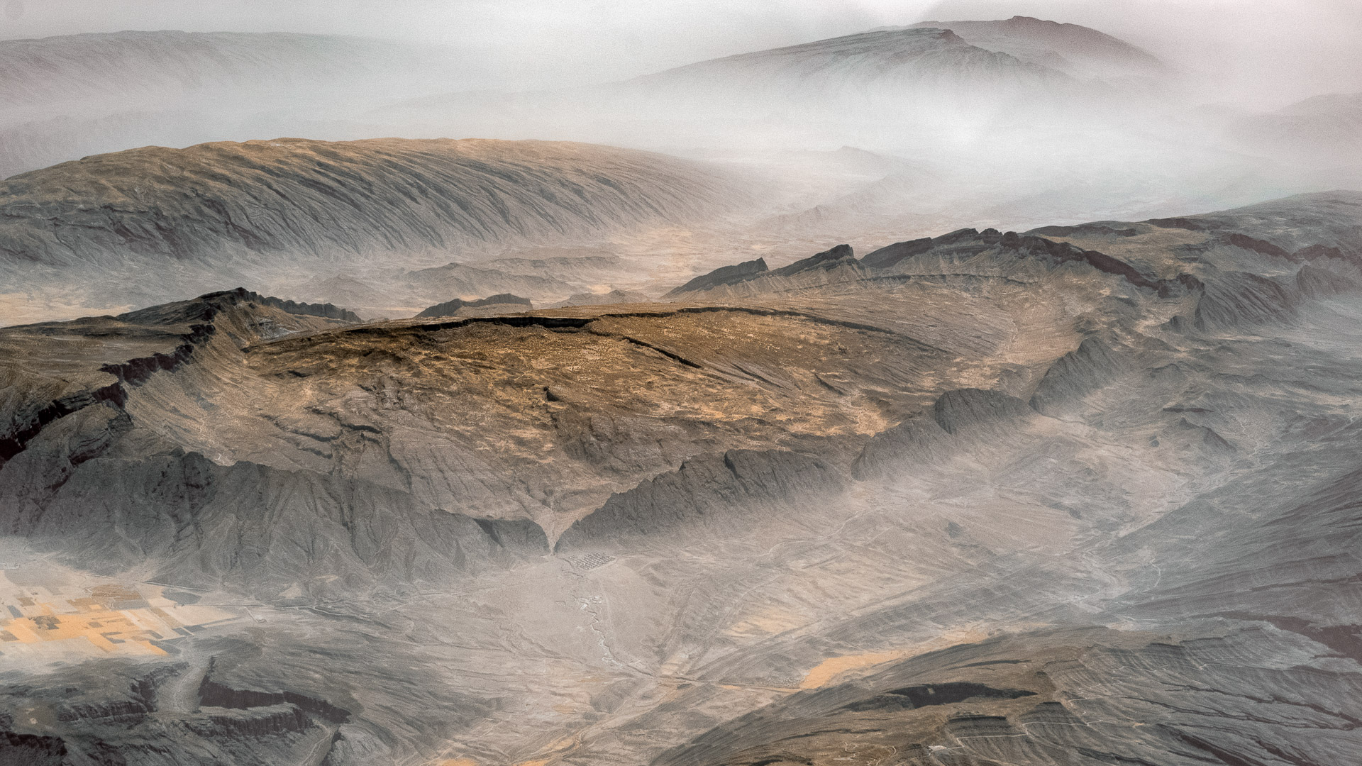Oman, aerial image, infrared, rocks, mountains