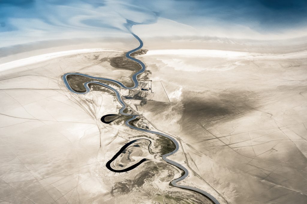 infrared, aerial image, Iran, Zohreh River