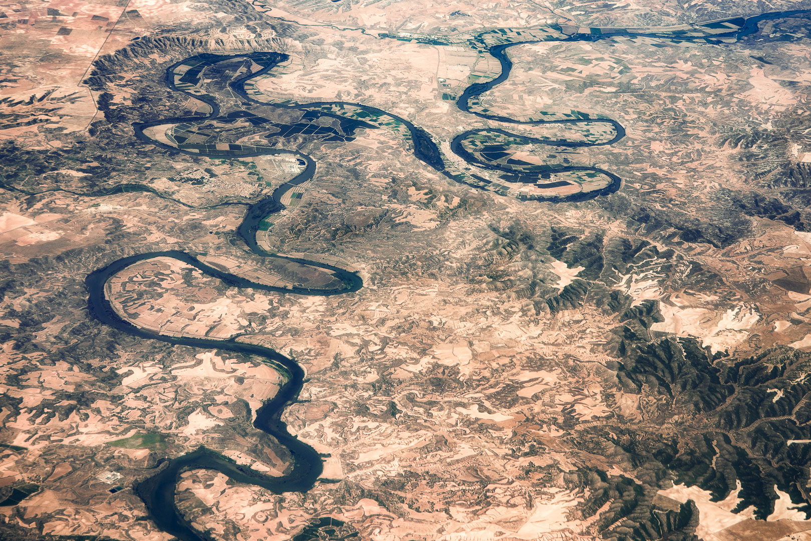 Ebro River, Spain, aerial image