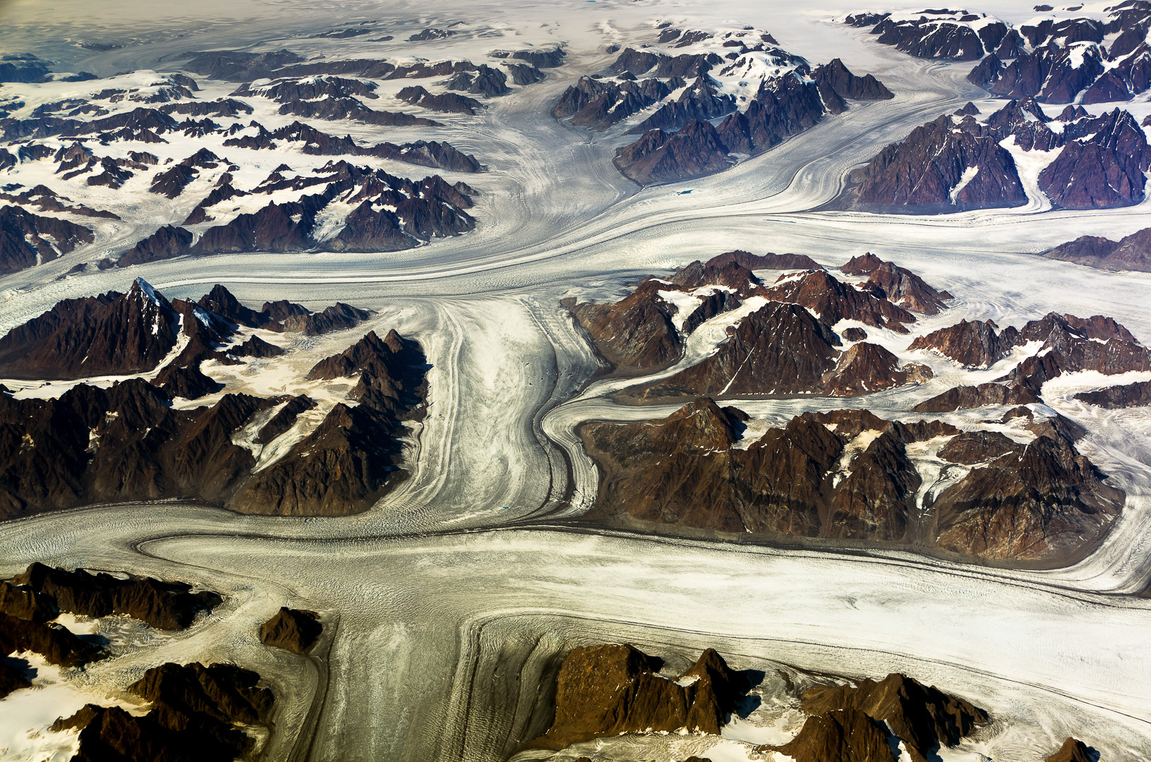 Glaciers, Semersooq, Greenland, aerial image