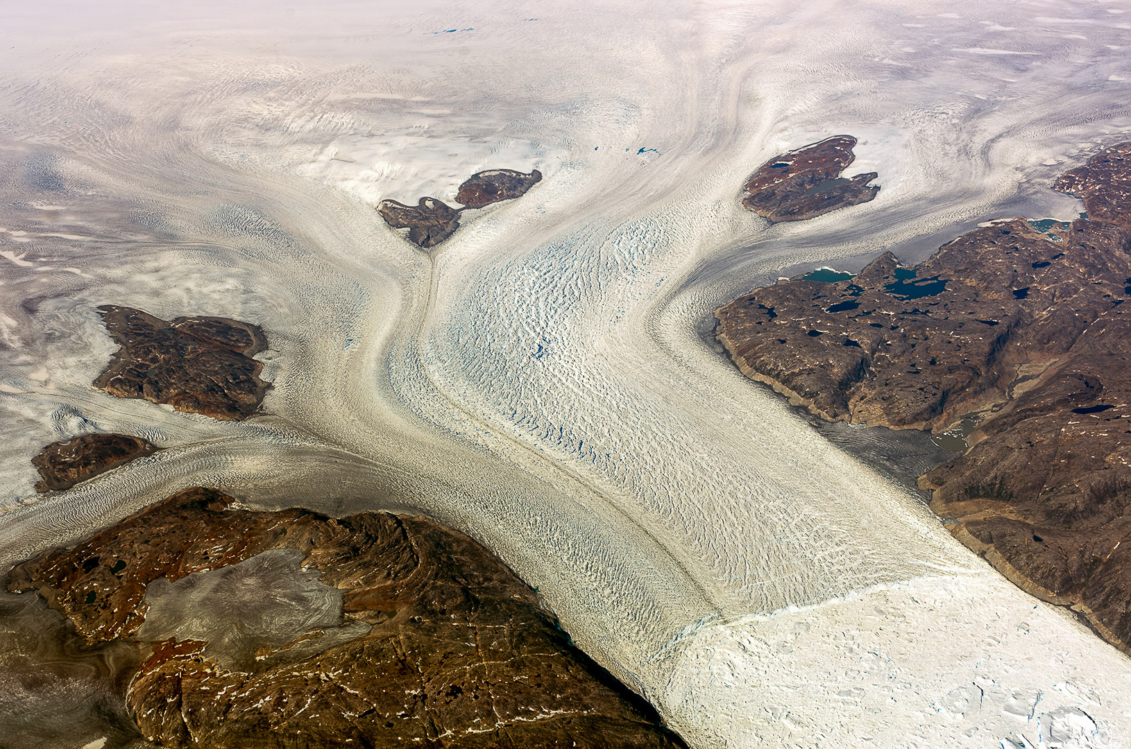Glacier, Greenland, aerial image